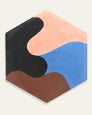 Trapeze - Black - Blue - Cement Hex Tile