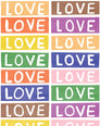 Love by Larry Yes - Rainbow on White - Residential Wallpaper