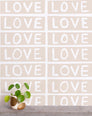 Love by Larry Yes - Taupe on White - Residential Wallpaper