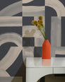 Brute - White Tea on Charcoal - Residential Wallpaper