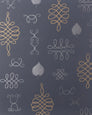 After Chinterwink - Silver and Gold on Charcoal - Residential Wallpaper