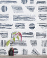 Goldendale - Gunmetal on White - Commercial Wallpaper