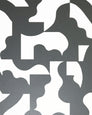 Mixed Signals - Gunmetal on White - Residential Wallpaper