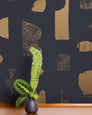 Silhouettes - Gold on Charcoal - Residential Wallpaper