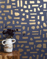 The Pearl - Gold on Charcoal - Commercial Wallpaper