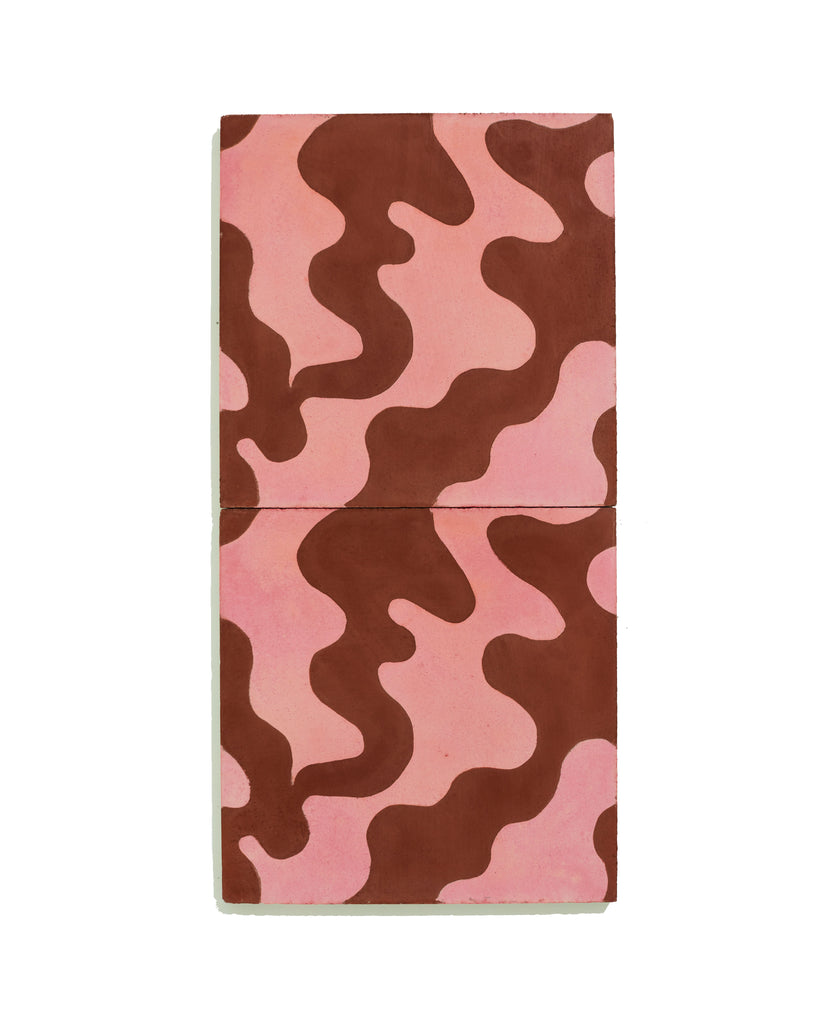 Ether - Pink and Burgundy - Cement Square Tile - Thatcher