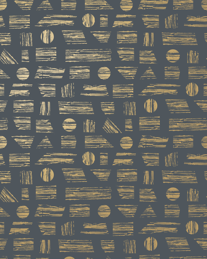 Goldendale - Gold on Charcoal - Residential Coated Wallpaper - Thatcher