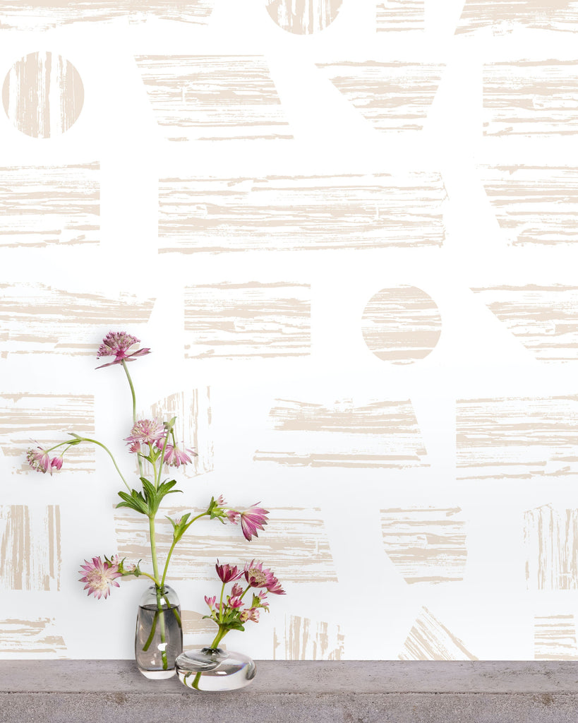 Goldendale - Taupe on White - Commercial Wallcovering - Thatcher