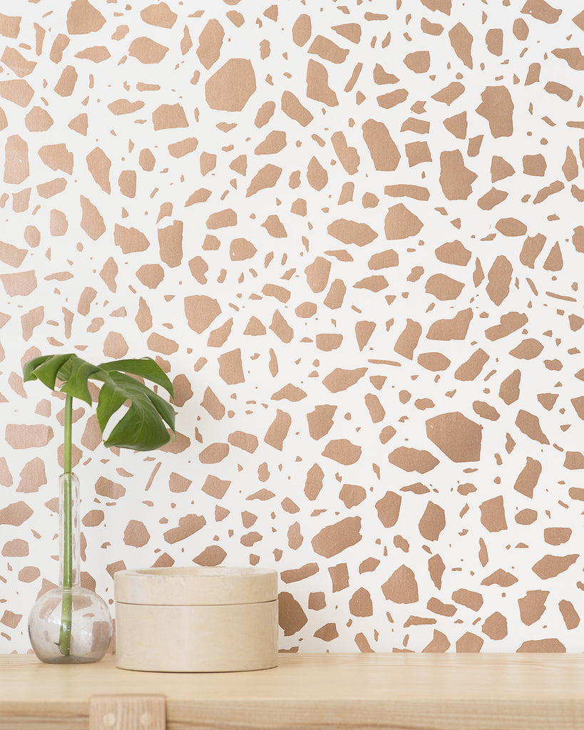 Ibo - Rose Gold on Cream - Residential Coated Wallpaper - Thatcher
