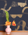 La Strada - Gold on Charcoal - Commercial Wallpaper