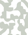 Mixed Signals - White Sage on White - Commercial Wallpaper