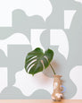 Mixed Signals - White Sage on White - Residential Wallpaper