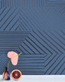Parquet - Gunmetal on Navy - Residential Wallpaper