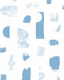 Silhouettes - Celeste on Cream - Residential Wallpaper